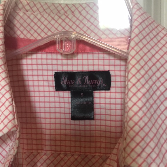 Pink check button down. - Picture 2 of 6